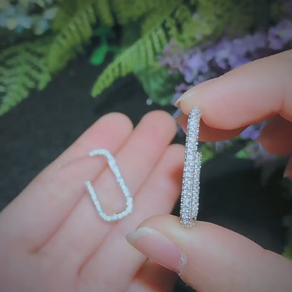 Whisper Loop Earrings – Double-Sided Sparkle in Sleek U-Shape