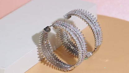African Majesty Hoops – Bold Gold & Sparkling CZ Glam