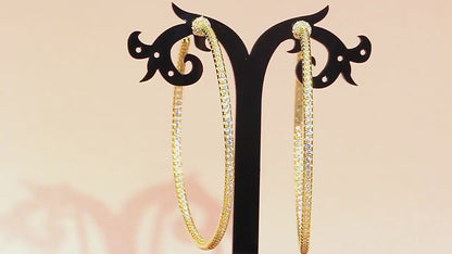 Luxe Loop Shine Hoops | Rhodium Plated &amp; 18K Gold Plated